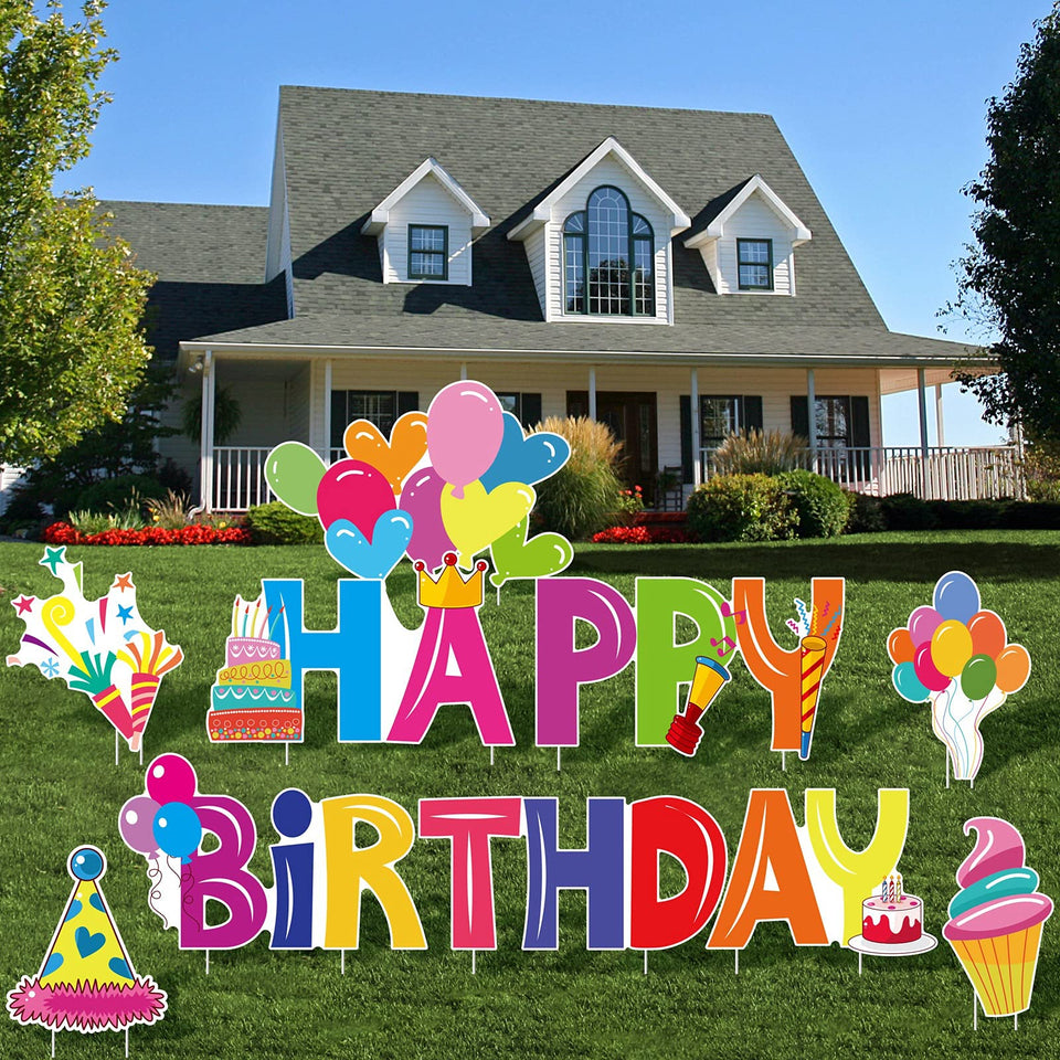 URATOT happy birthday letters yard sign for outdoor celebration decor
