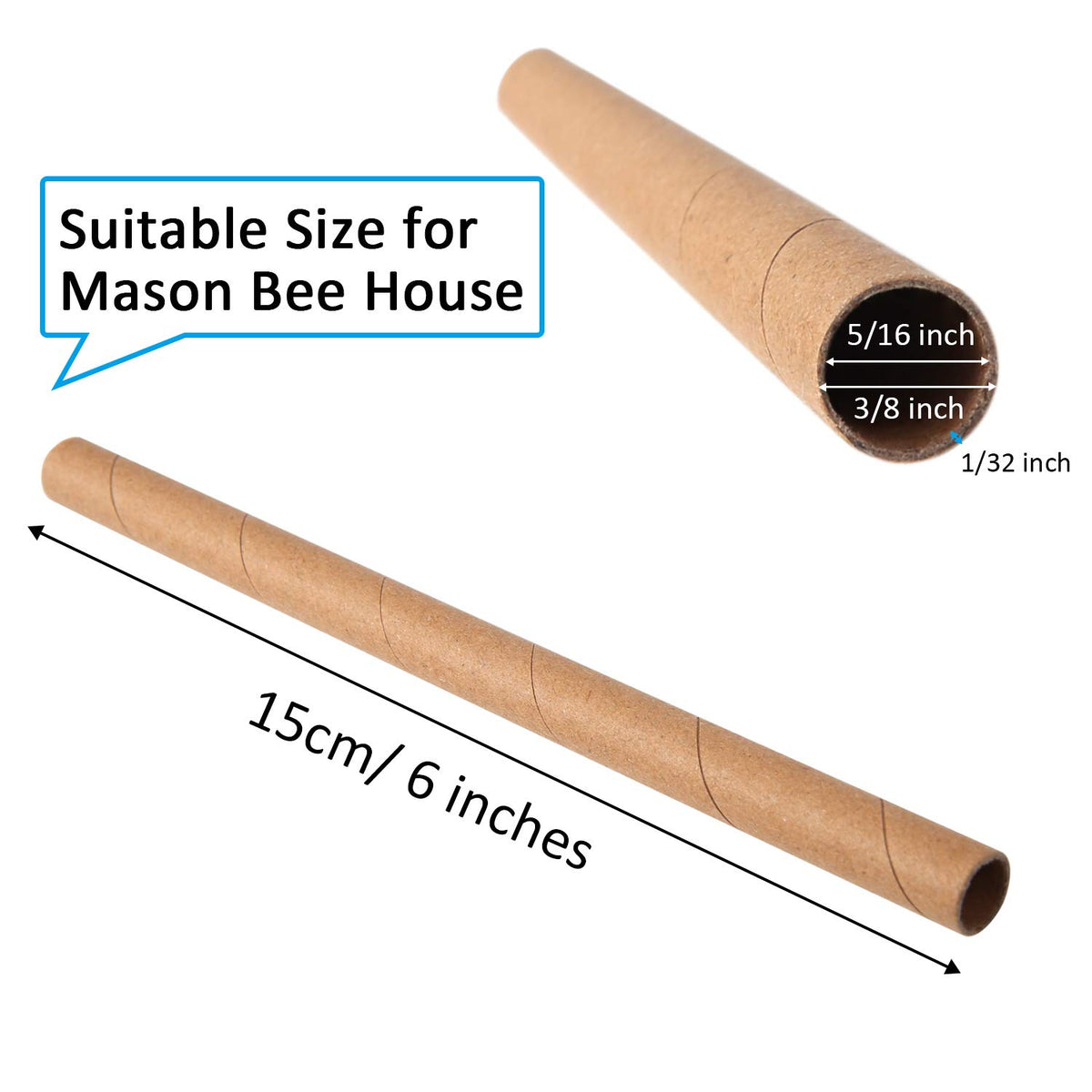 URATOT Mason Bee Tubes 120-pack to stock nesting boxes