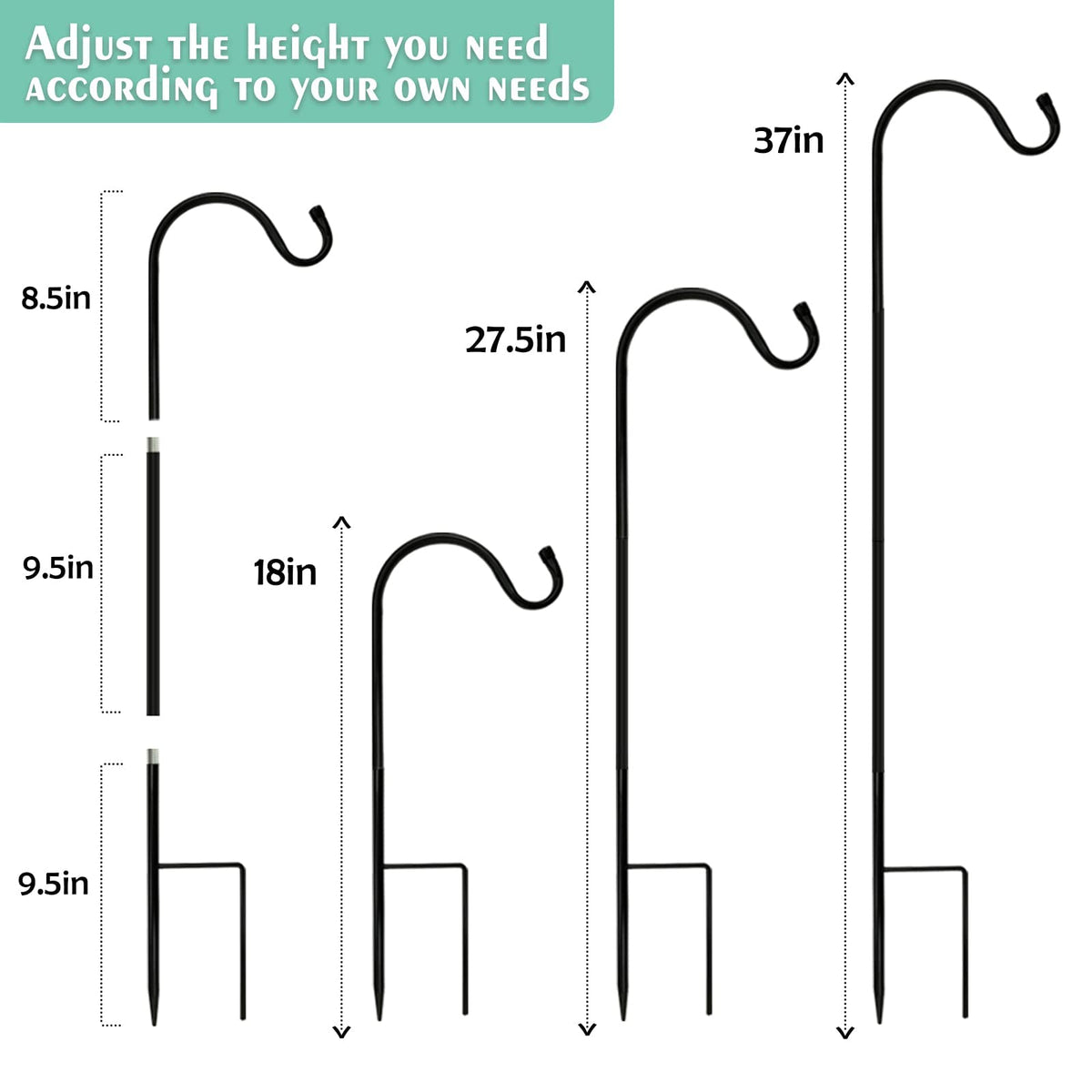 Urban Deco 37-inch adjustable shepherd hook ideal for hanging pots