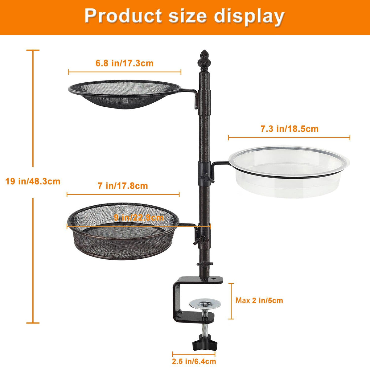Urban Deco bird feeder installed without tools on a balcony railing