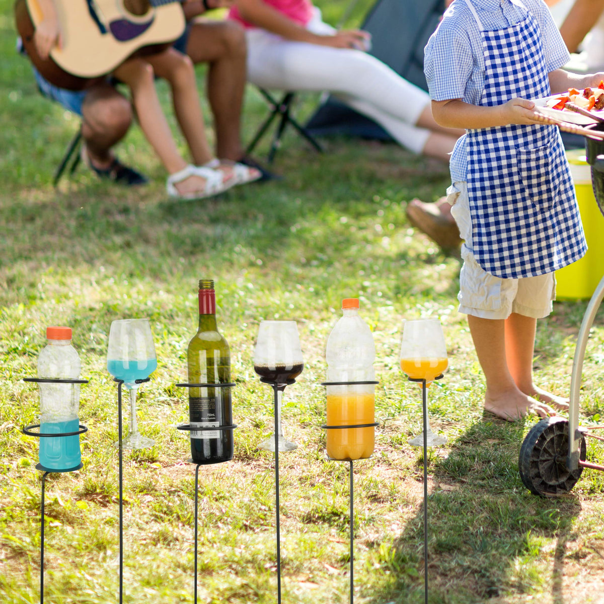 Urban Deco goblet drink holder base holds cups securely for picnics
