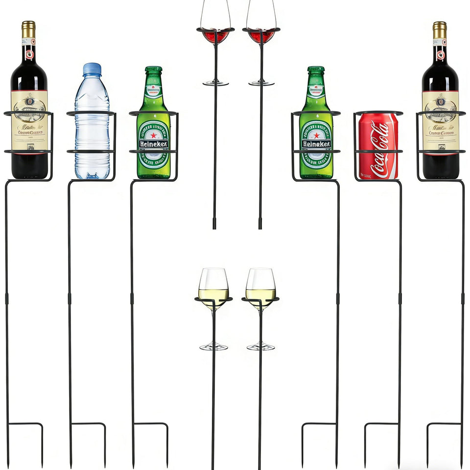 Urban Deco heavy-duty outdoor drink holder stake for beach use keeps drinks upright and sand-free