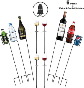 Urban Deco yard drink holder set with six stakes keeps beverages organized outdoors