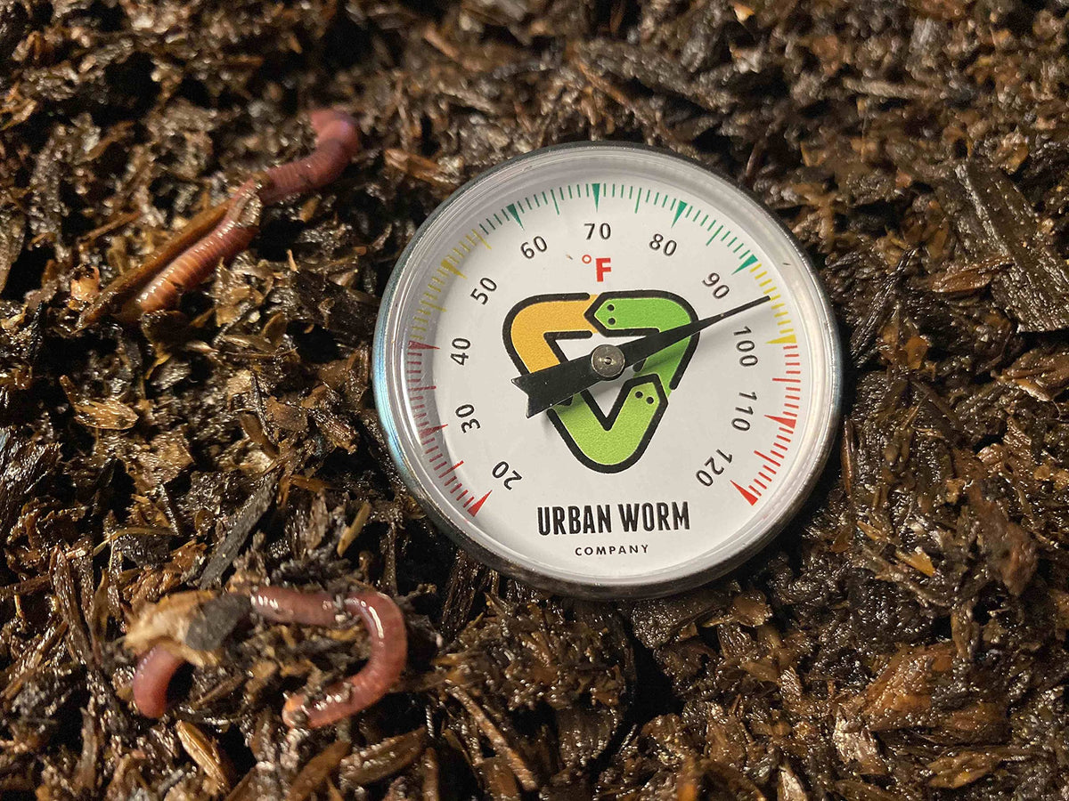 Urban Worm thermometer is ideal for garden beds and worm bins.