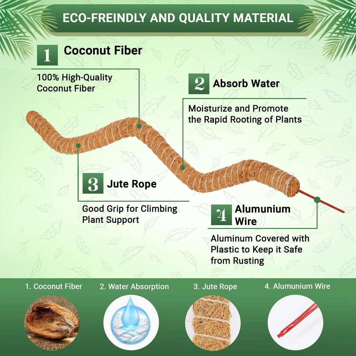 Urban Gloom coco coir moss pole offers natural climbing surface