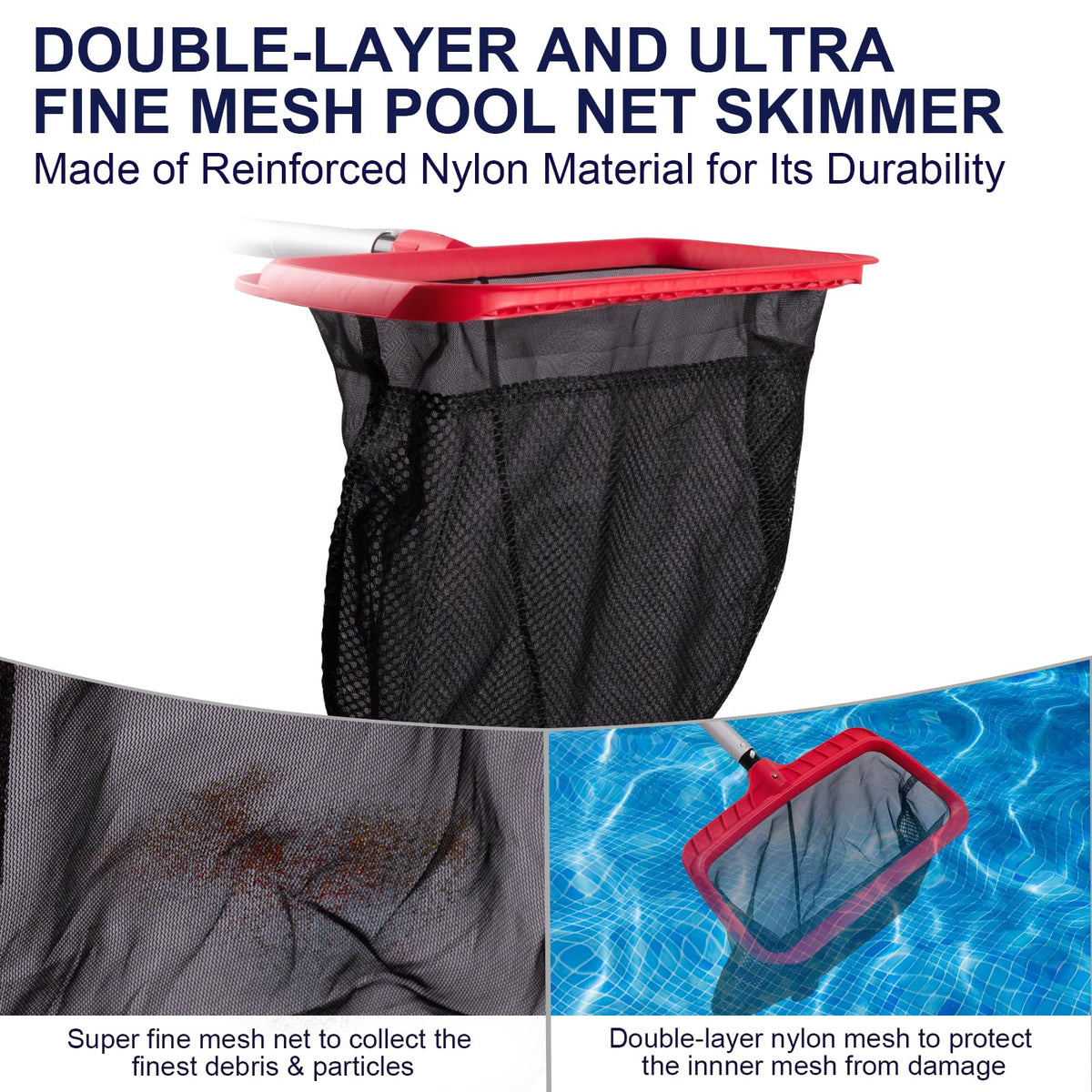 Urchindj pool skimmer fine mesh captures fine leaves and particles