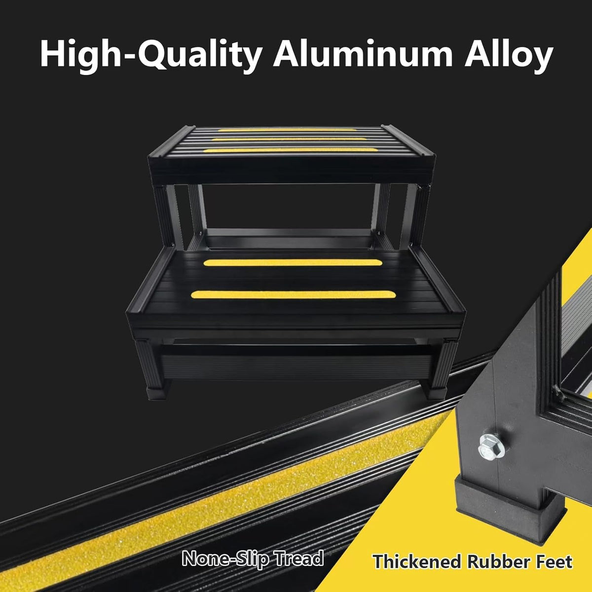 URFORESTIC aluminum hot tub step components shown during simple assembly