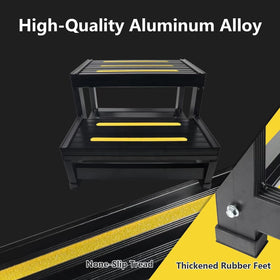URFORESTIC aluminum hot tub step components shown during simple assembly
