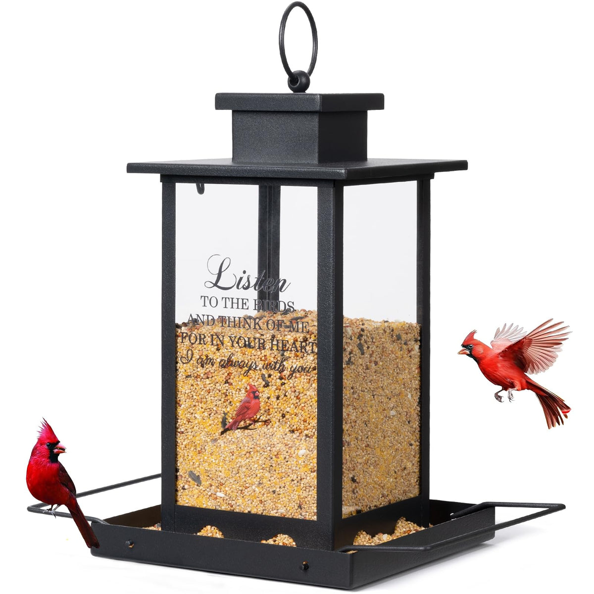 Urllinz memorial bird feeder with cardinal design invites gentle visits and remembrance in your garden.