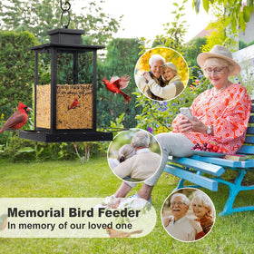 Urllinz memorial bird feeder is squirrel-proof for stable garden use.