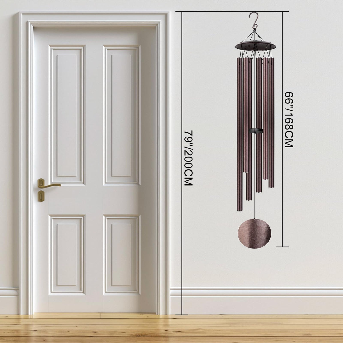 URNETERN six aluminum tubes produce rich, resonant melodies that brighten outdoor spaces.