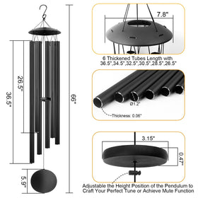 URNETERN wind chimes built with weather-resistant materials for durable outdoor use