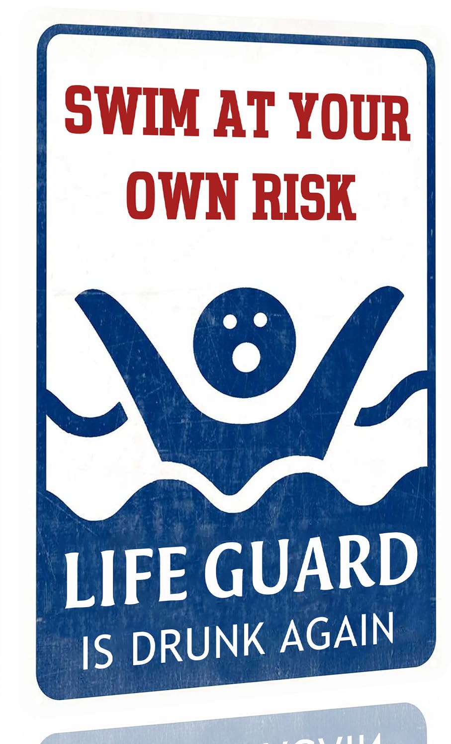 Urnjkfo pool sign Swim at Your Own Risk for outdoor safety and aesthetics