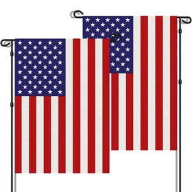 URSKYTOUS American garden flag with burlap texture for outdoor porch display