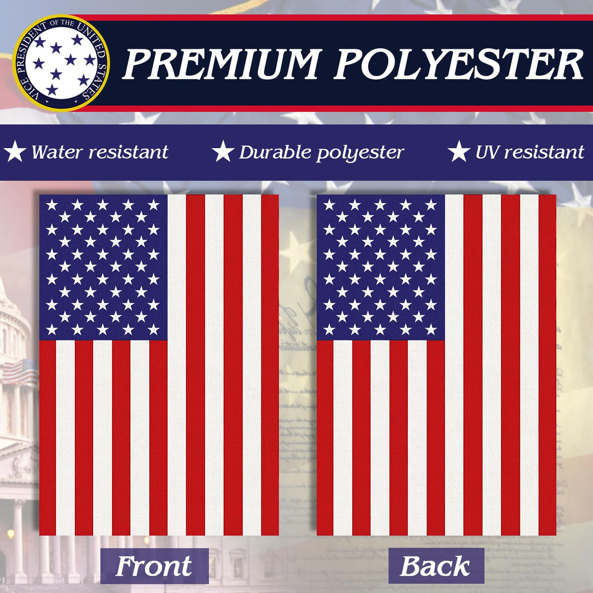 URSKYTOUS double-sided flag shown clearly from both sides with vibrant color