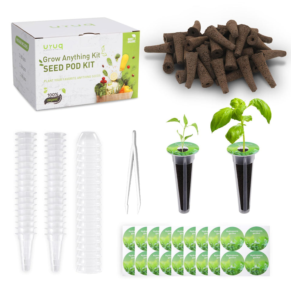 URUQ 140Pcs hydroponic pods kit with mineral rich grow sponges for healthy roots
