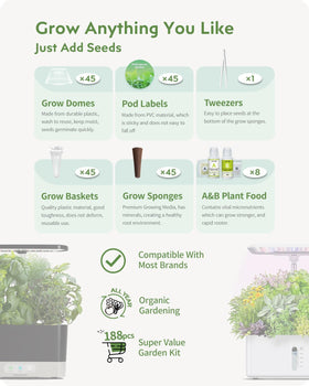 URUQ grow domes help maintain humidity for seedling growth.