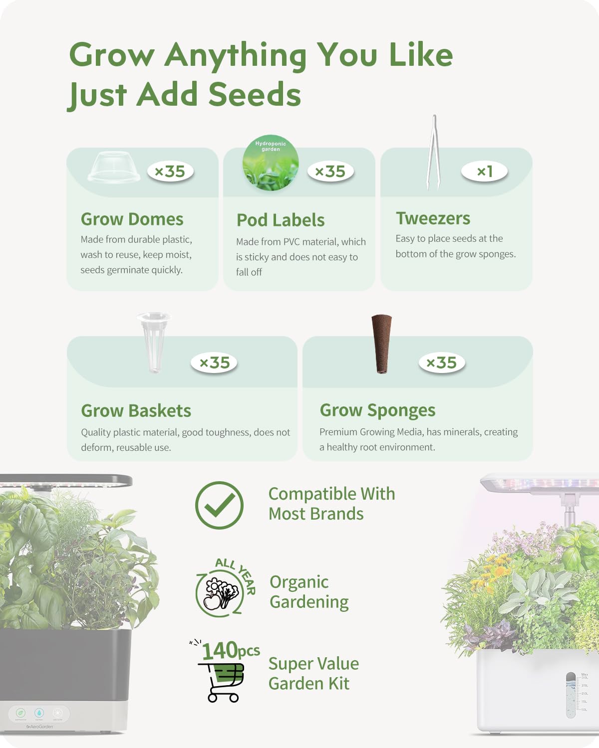 URUQ grow baskets deliver durable plastic housing for reusable hydroponic starts
