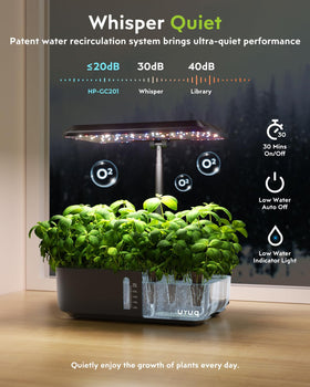 URUQ 6.5L water tank keeps nutrients steady, supporting longer self-growth.