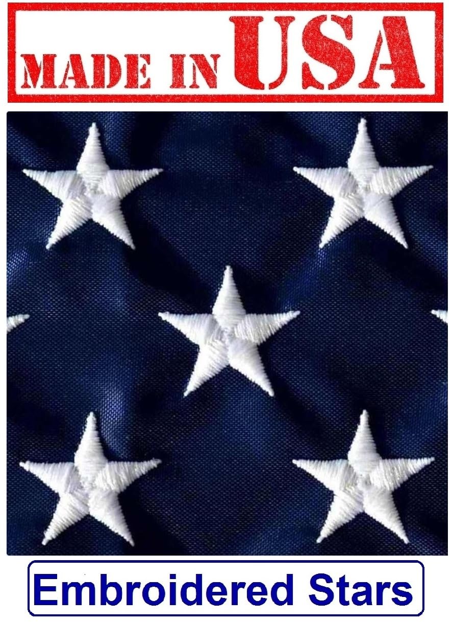 US Flag Factory embroidered stars emphasize premium American flag detail.