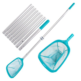 U.S. Pool Supply 11.5-foot leaf skimmer net gliding through water to remove debris