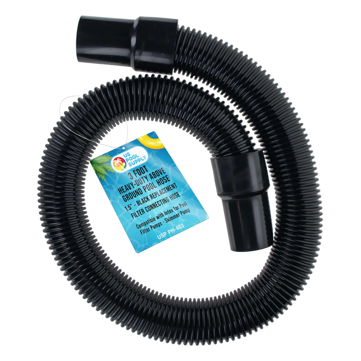 US Pool Supply 3ft spiral-wound EVA hose for secure connections.
