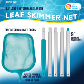 U.S. Pool Supply 5-foot aluminum pole adds reach and flexibility.