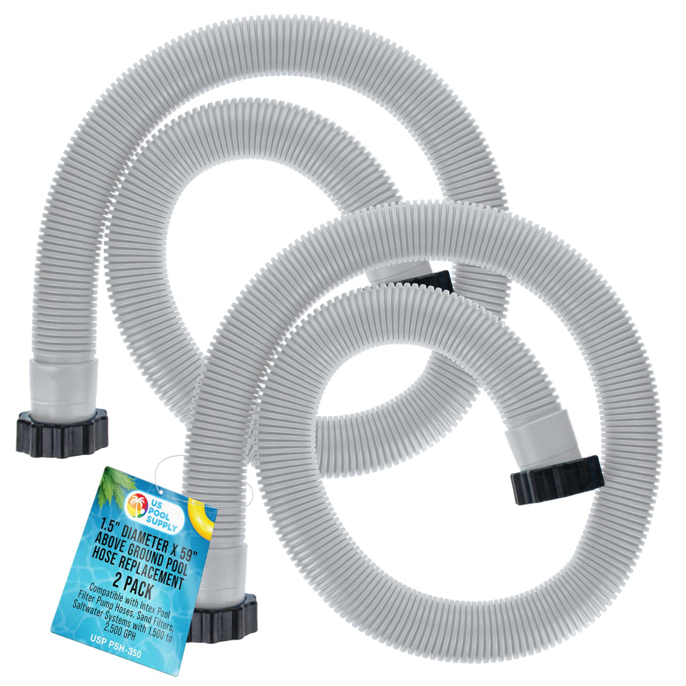 US Pool Supply above-ground hose, 1.5-inch diameter, 59-inch length, ideal for secure pump connections.