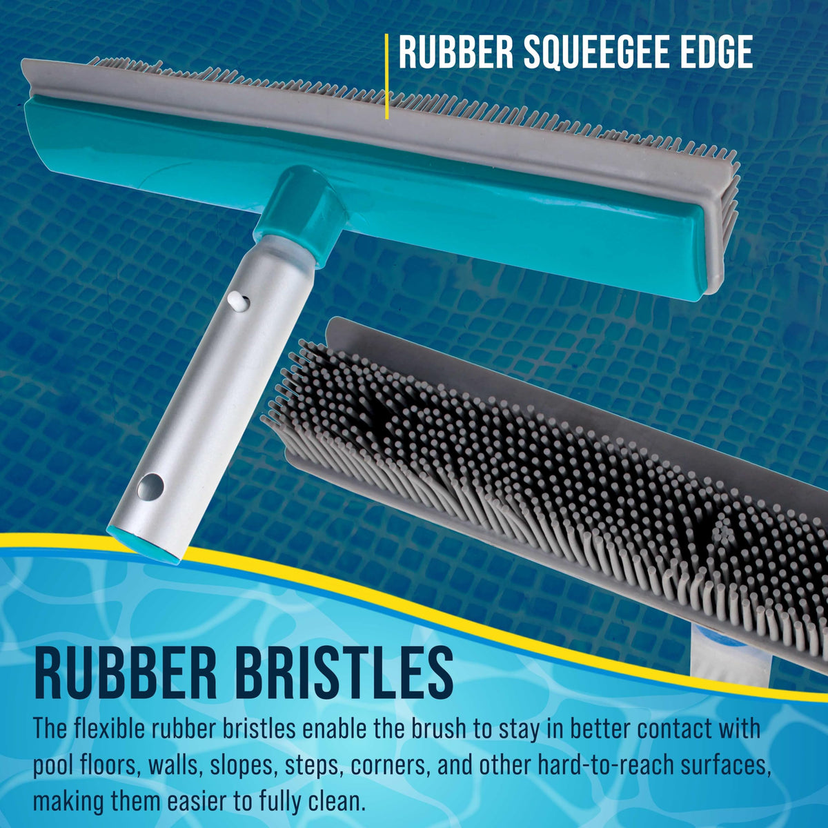 U.S. Pool Supply above-ground pool brush tackles debris on walls and floors