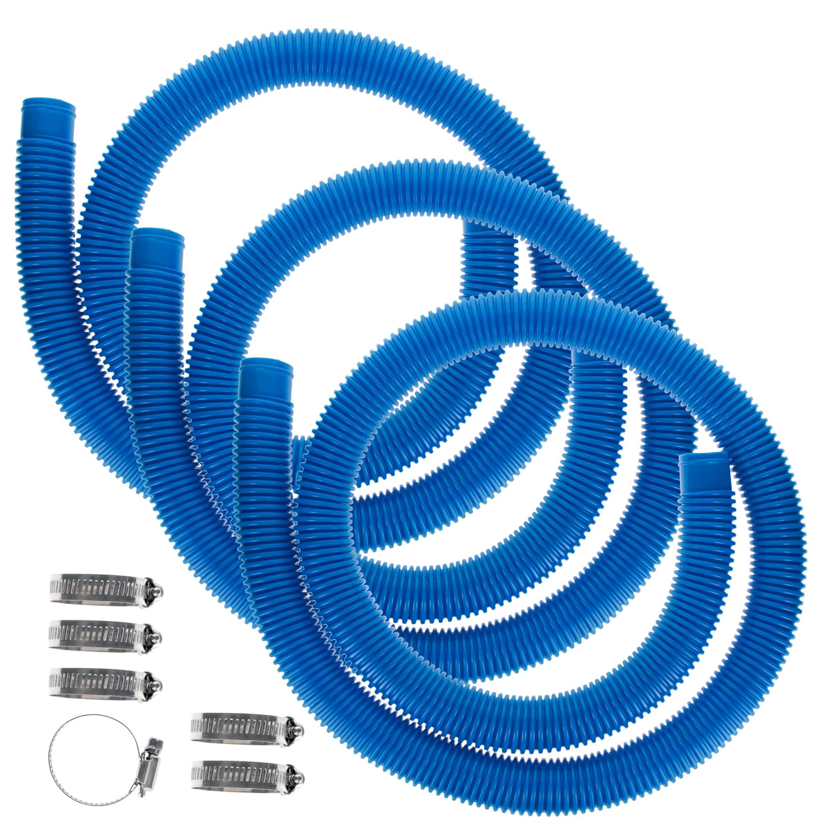 US Pool Supply 1-25-inch x 59-inch blue replacement hose for above-ground pools, durable and leak-proof.