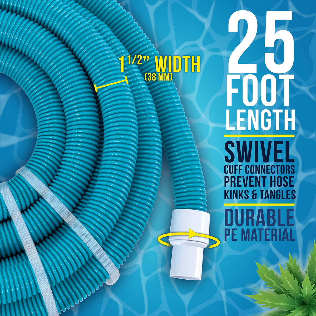 Abrasion-resistant outer shell protects hose from wear during frequent use.