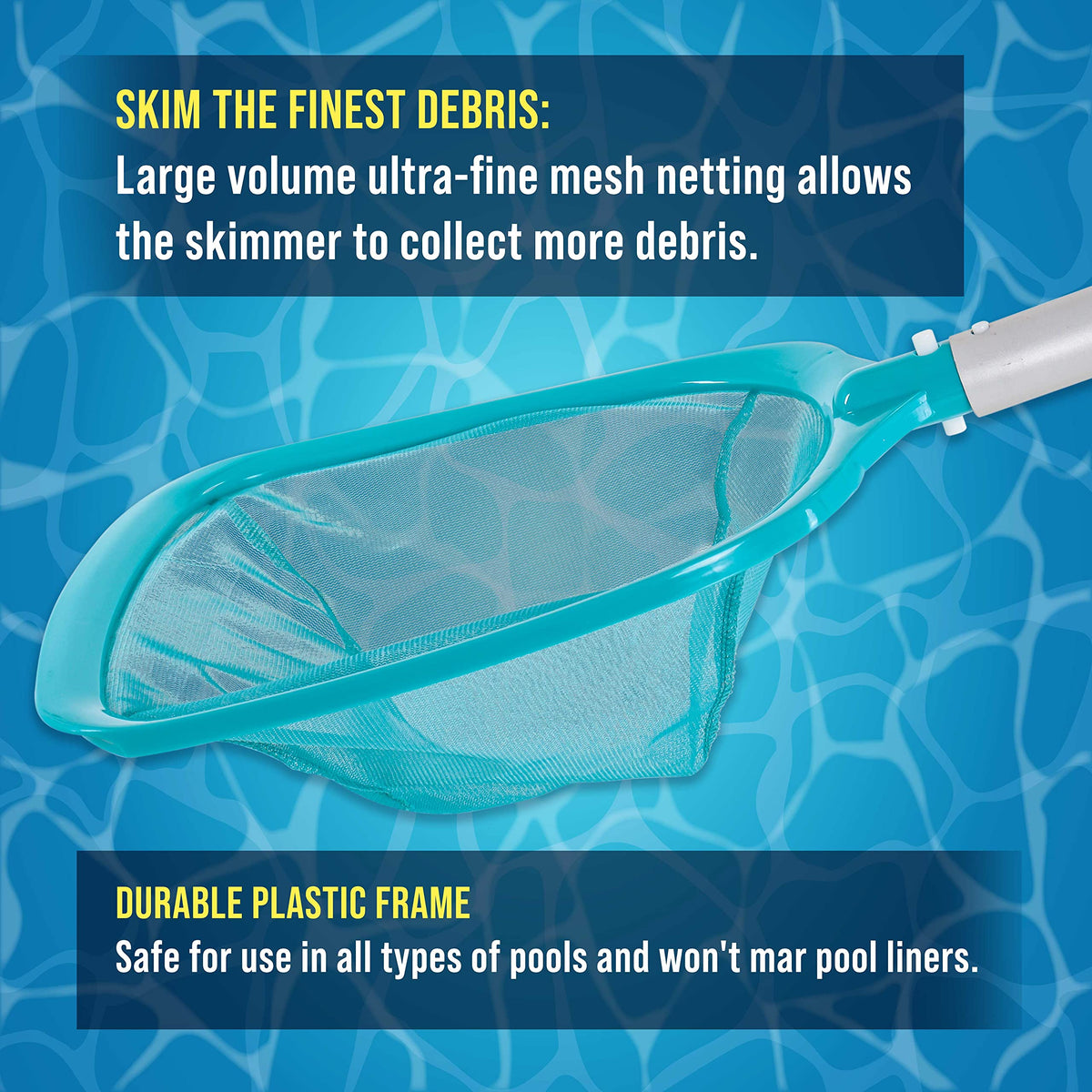 U.S. Pool Supply 11.5-foot net with safe plastic frame protects liners