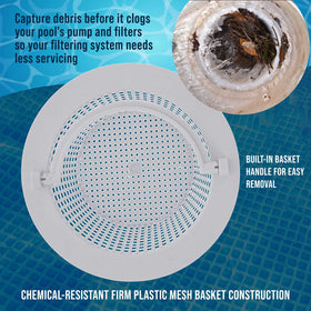 US Pool Supply measurements guide to ensure perfect fit for your thru-wall skimmer.