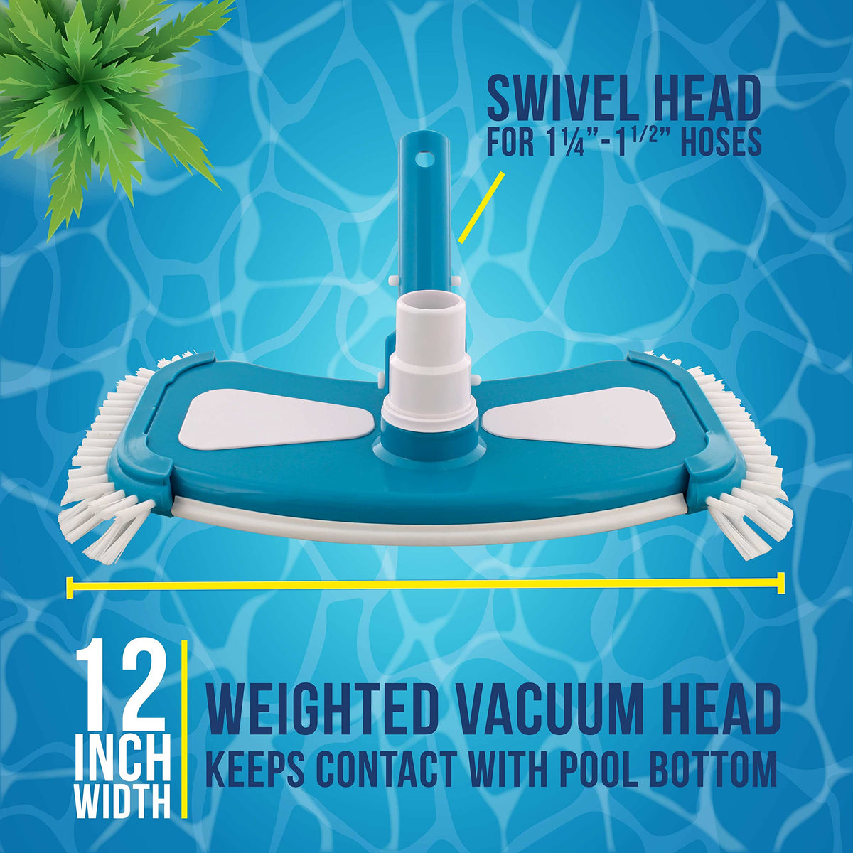 US Pool Supply butterfly head cleaning walls and slopes for efficient debris removal