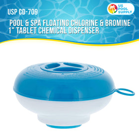 US Pool Supply collapsible tablet tank open for easy refill and compact storage