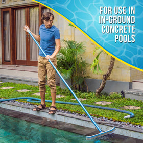 U.S. Pool Supply brush fits standard poles for easy in-ground cleaning
