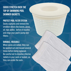 US Pool Supply debris-capture socks prevent clogging from leaves and oil