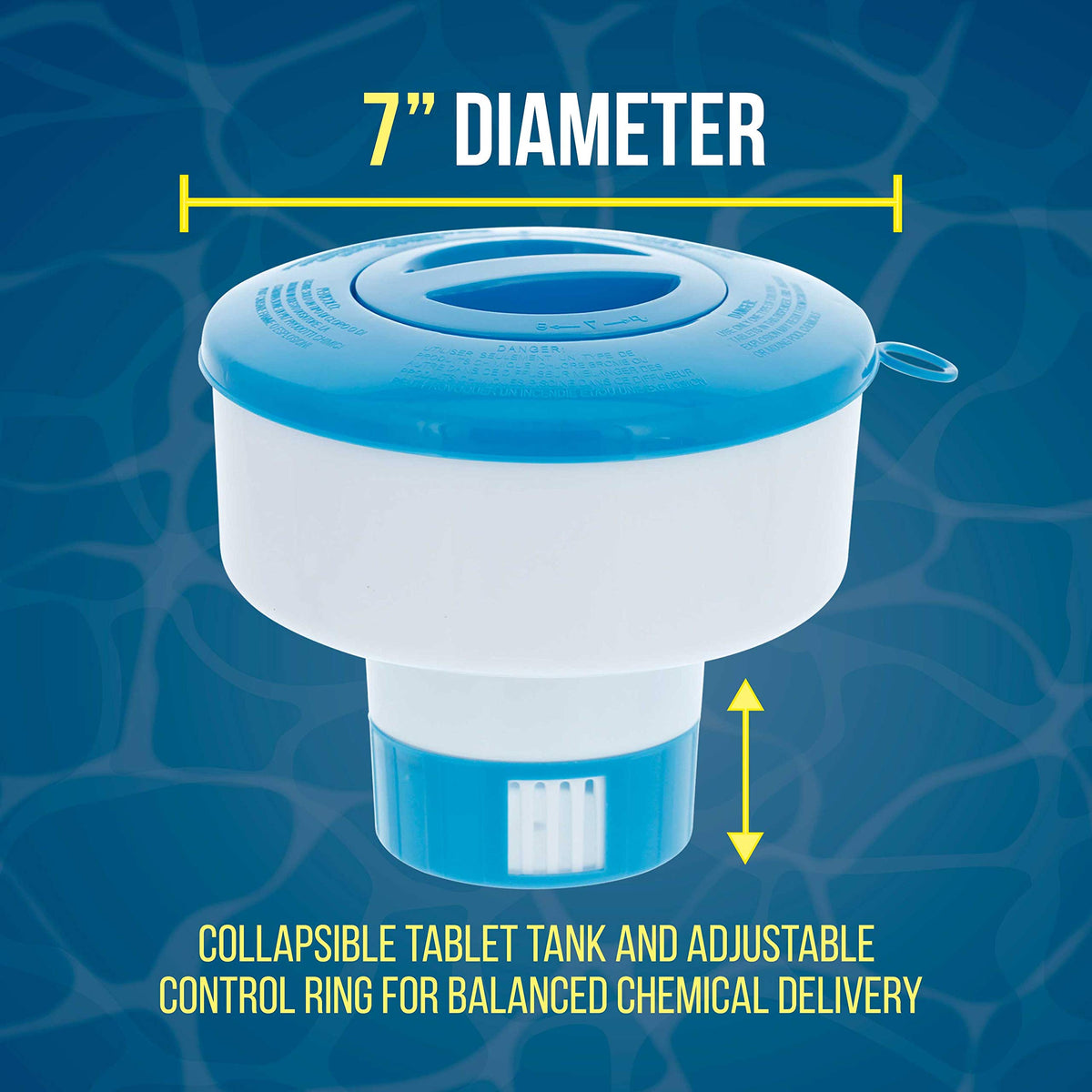 US Pool Supply adjustable control-ring provides balanced chemical delivery for pools and spas.