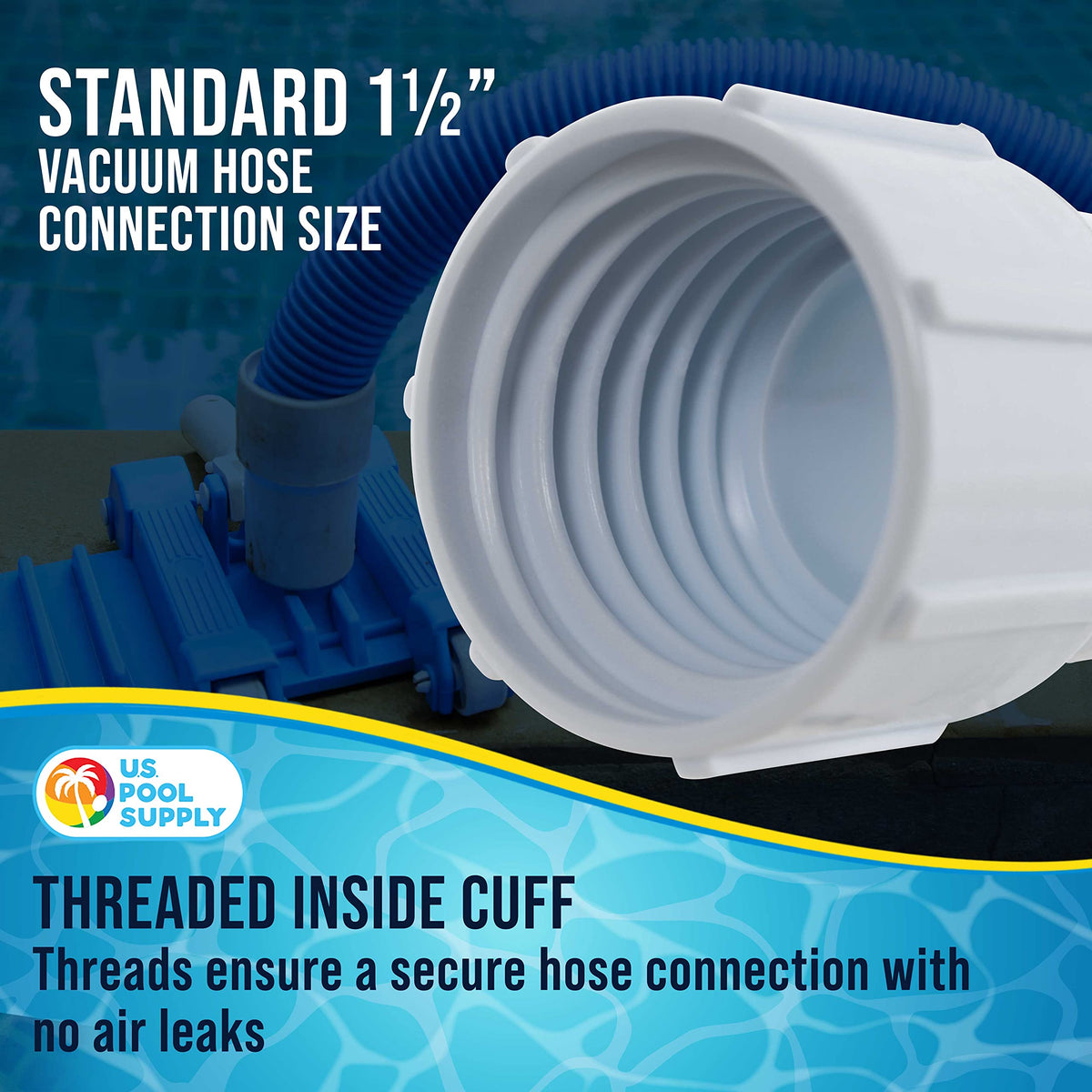 U.S. Pool Supply durable ABS plastic cuff resists year-round pool exposure.