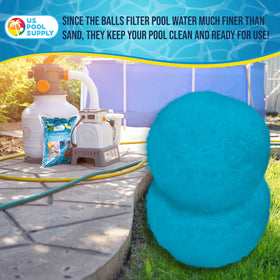 US Pool Supply durable, washable filter balls designed for long-lasting use.