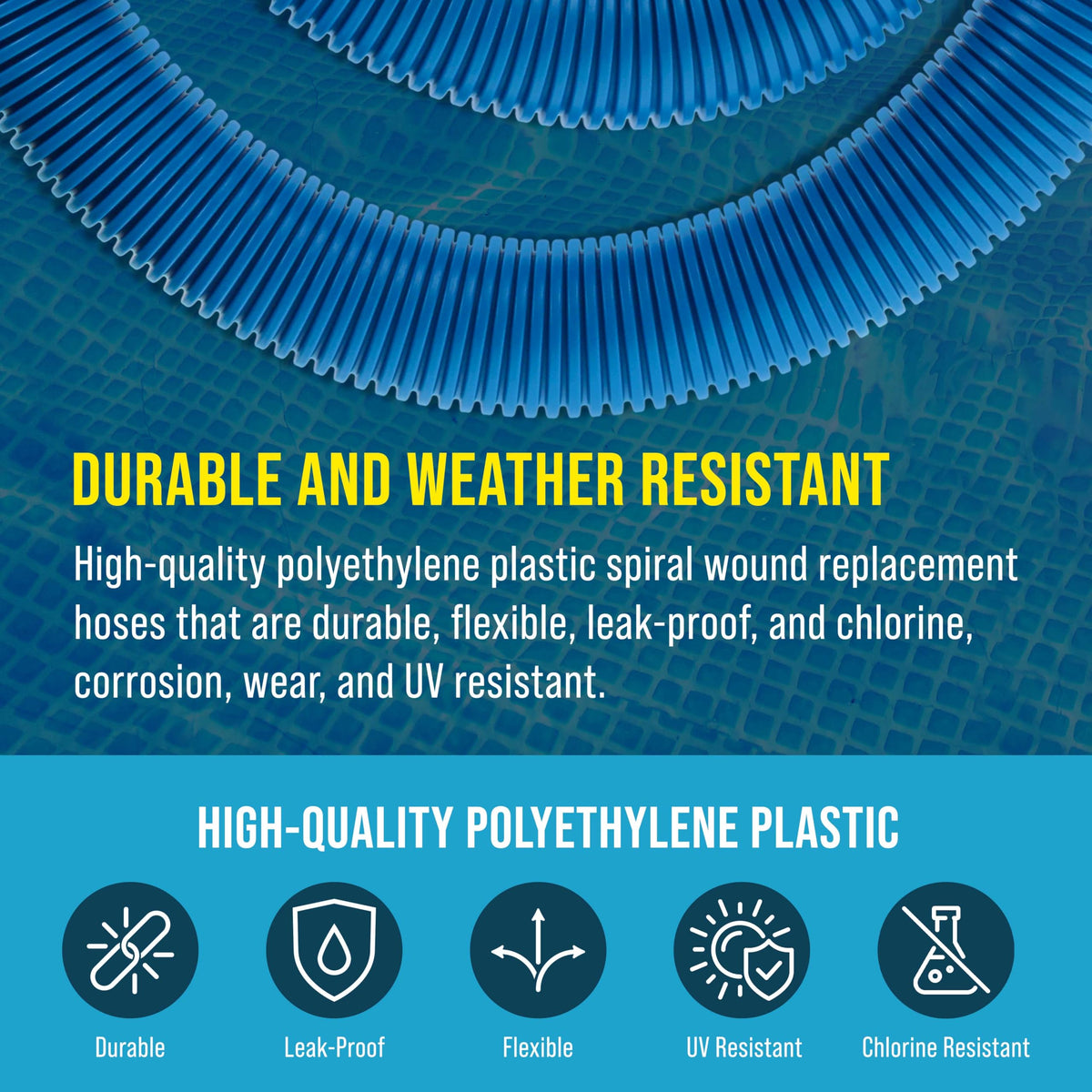 Durable spiral-wound hose from U.S. Pool Supply