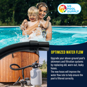 US Pool Supply durable, weather-resistant EVA hose resists chlorine and UV.