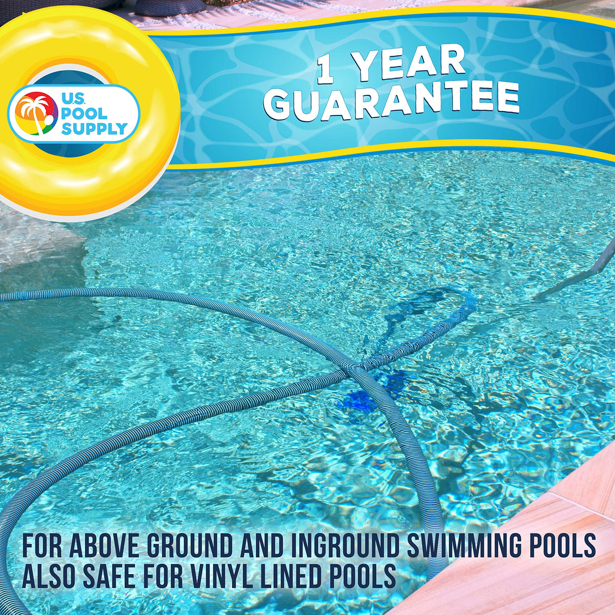 US Pool Supply durable design ensures reliable cleaning across above and in ground pools.