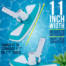 EZ clip handle enables quick attachment to pool poles.