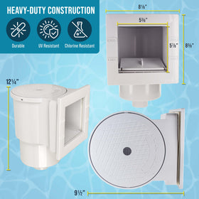 U.S. Pool Supply skimmer face plate cover protects inner components while keeping a clean look.