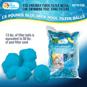 US Pool Supply filter media balls close-up show ultra-fine filtration capabilities.