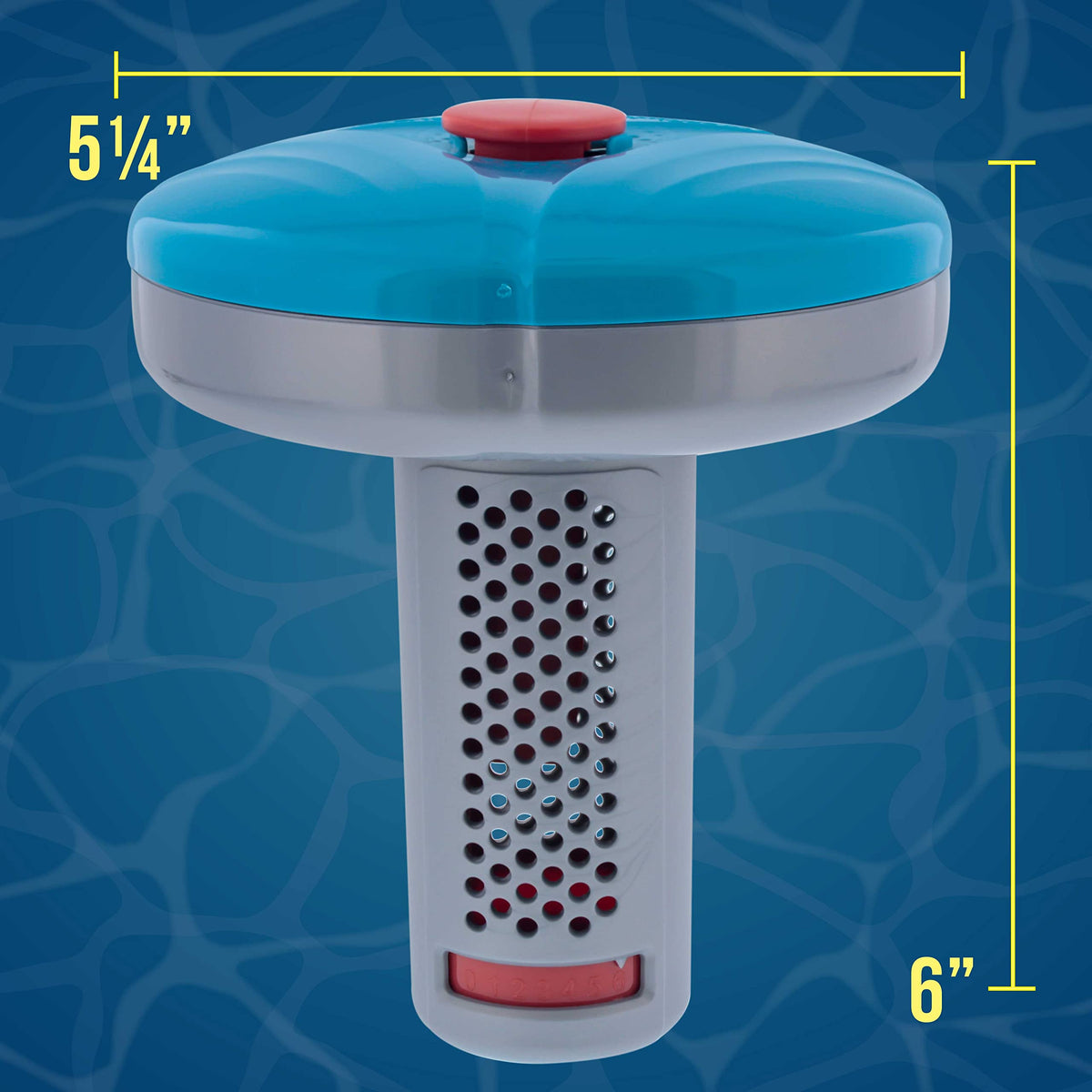 US Pool Supply floating spa dispenser side dial with six settings for precise control