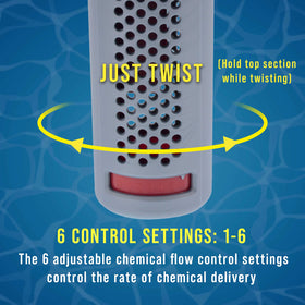 US Pool Supply floating spa dispenser tie string securing the unit in place