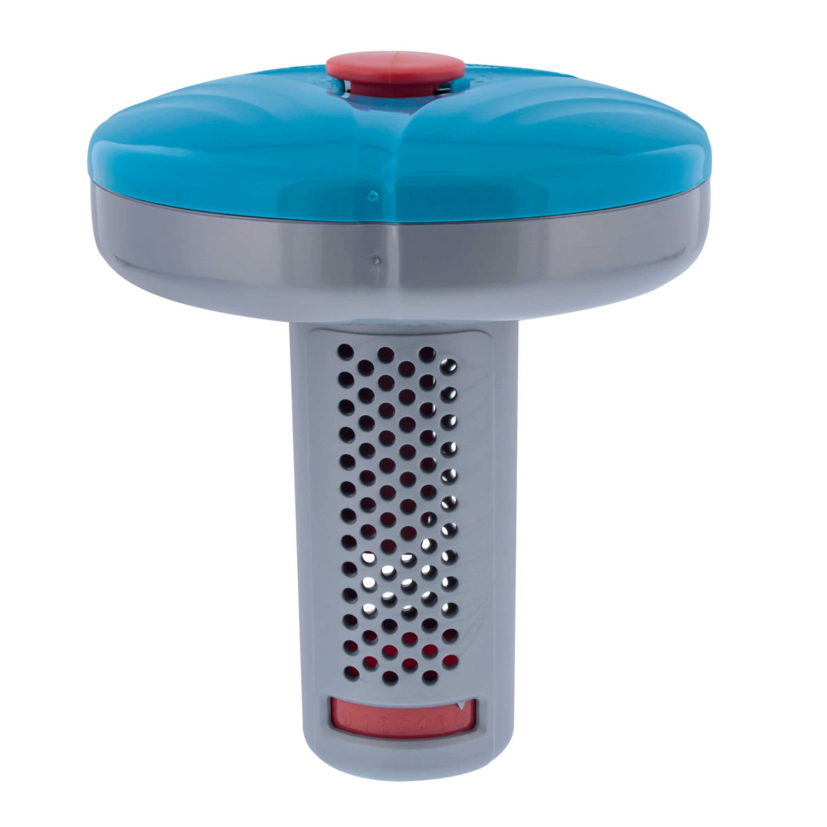 US Pool Supply floating spa dispenser top view showing the main body and tablet area for steady delivery