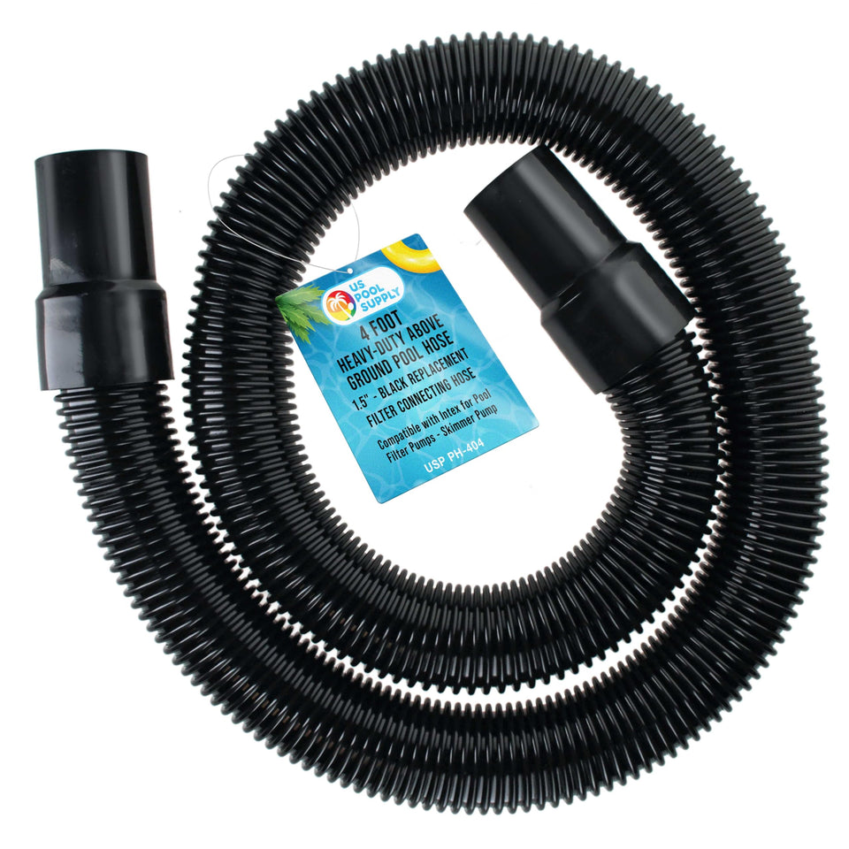 US Pool Supply four-foot heavy-duty pool hose full view for above-ground pools
